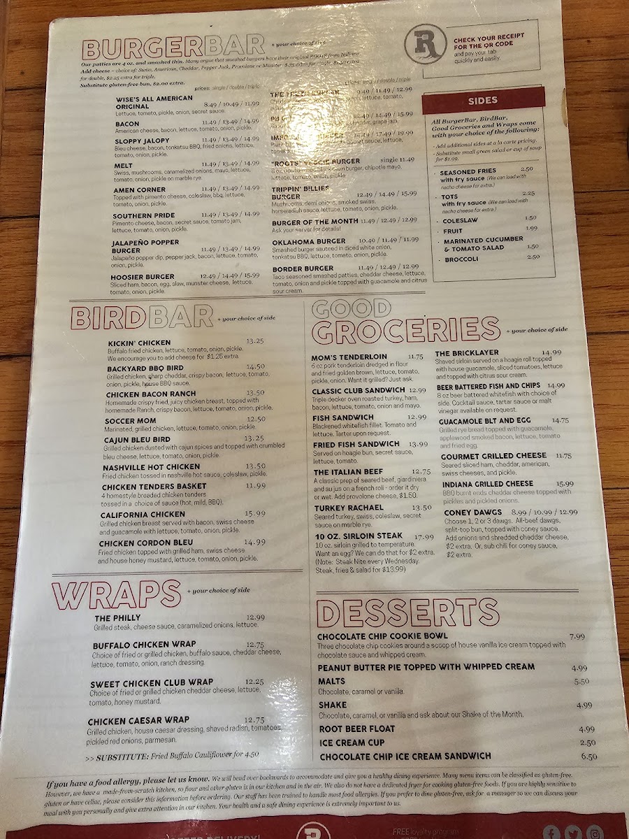 Roots Burger Bar Menu - Image 5