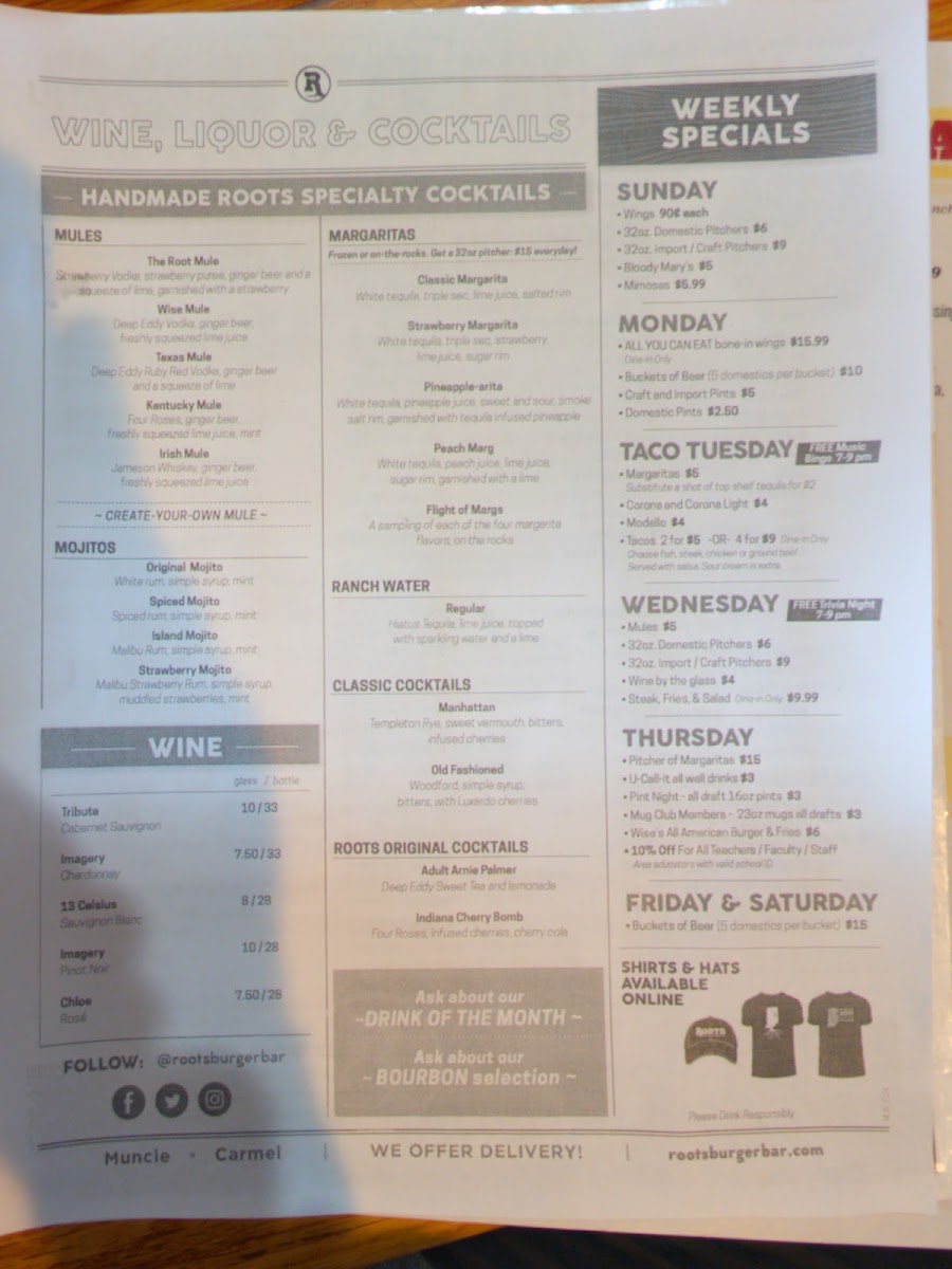 Roots Burger Bar Menu - Image 6